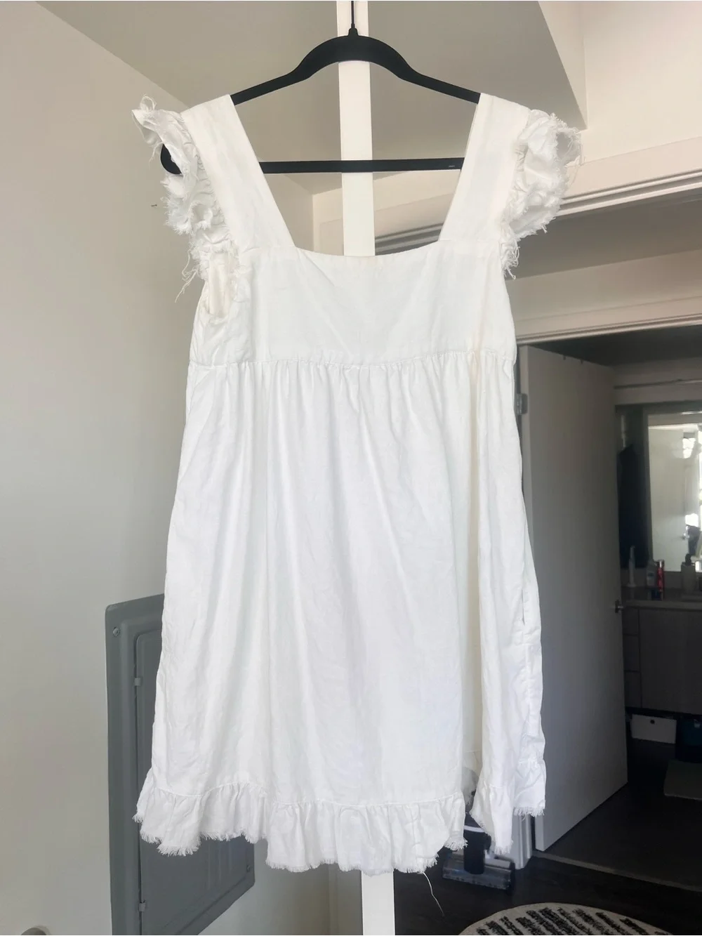 Aerie Flutter Sleeve Babydoll Tunic Dress White Size Small - Picture 10 of 11